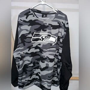 NFL Team Apparel Black and Gray Camo Shirt